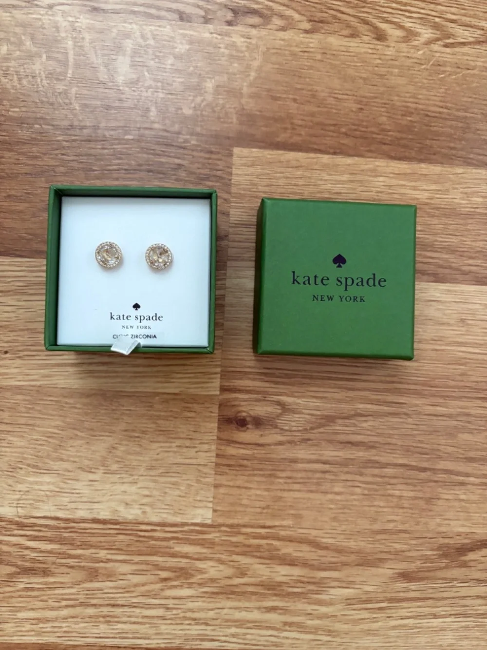NIB Kate Spade New York Bright Ideas CZ Halo Round Stud Earrings